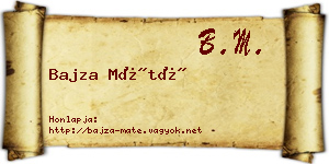 Bajza Máté névjegykártya
